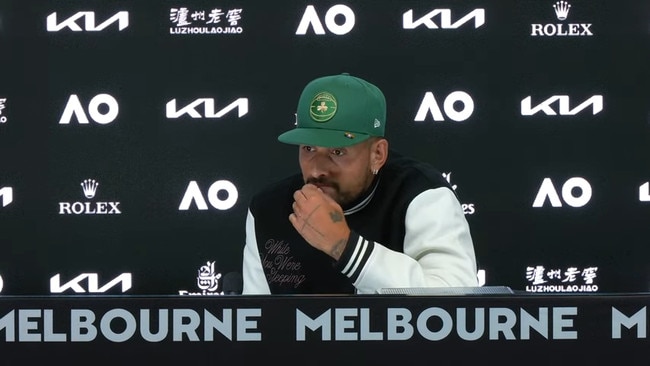 Nick Kyrgios said he can’t see himself playing singles at the Australian Open again. Picture: Australian Open / YouTube