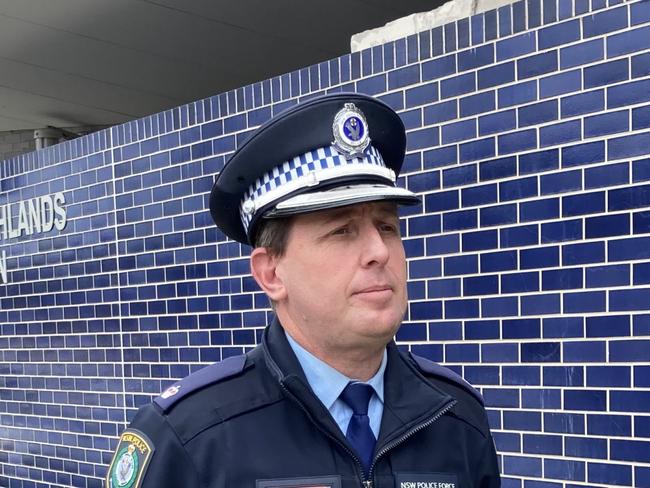 Detective chief inspector Brendan Bernie addresses media in a press conference about two drug arrests in Moss Vale.