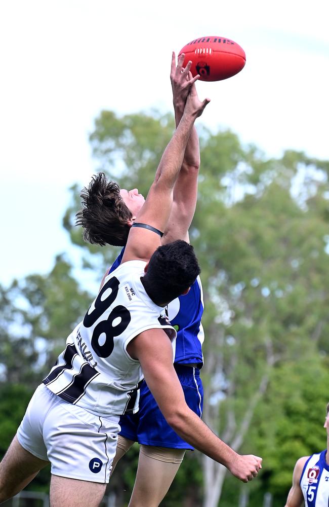 QAFL colts between Sherwood and Mt Gravatt. Saturday April 6, 2024. Picture, John Gass