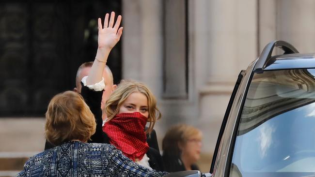 US actress Amber Heard outside the High Court in London on Friday.