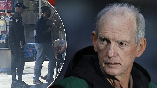 South Sydney coach Wayne Bennett waiting for a takeaway lunch at Breadfern Bakery in Redfern.