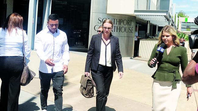 Jodi Allen leaving court. Picture: Lea Emery