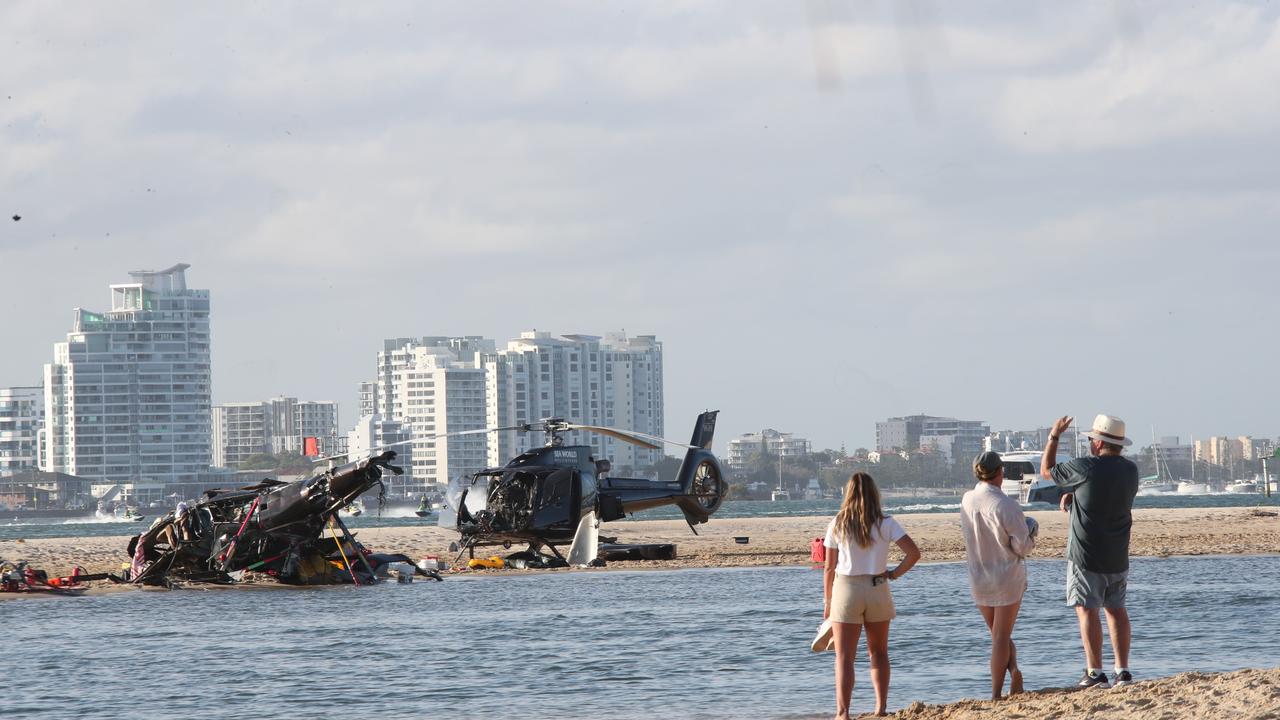 The devastating scene on a sandbank in the Southport Broadwater. Picture Glenn Hampson