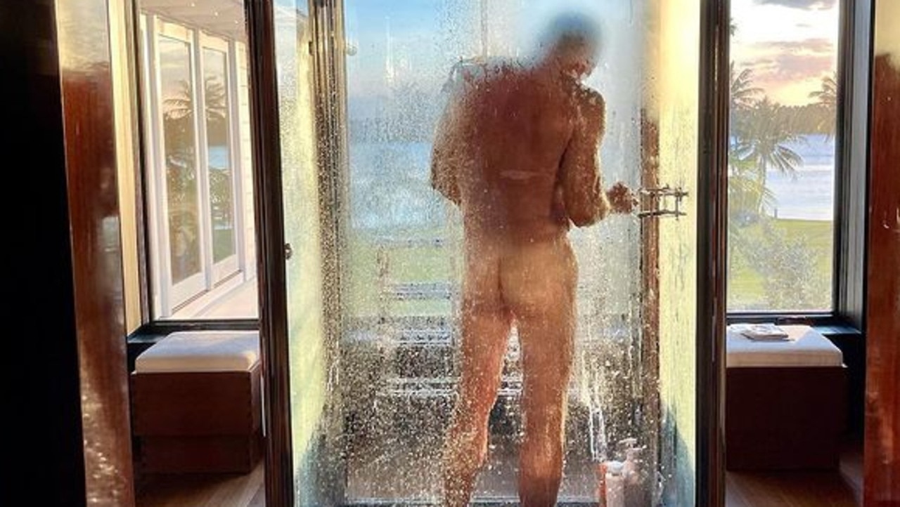 Greg Norman enjoys his final shower in his Florida mansion