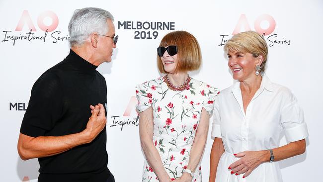 Baz Luhrmann, Anna Wintour and Julie Bishop. Picture: Sam Tabone