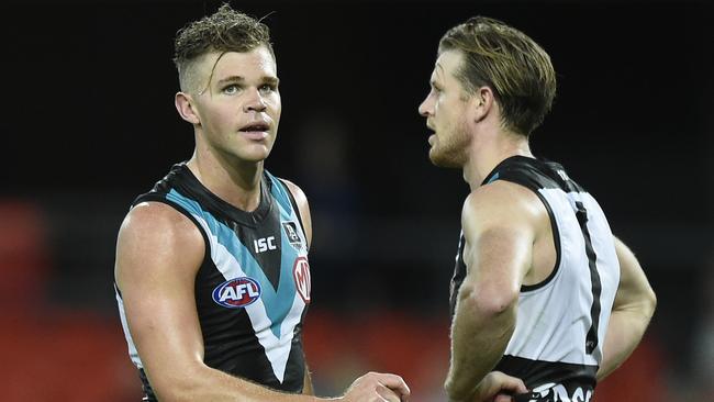 Dan Houston has been one of Port Adelaide’s most improved players in 2020. He’ll be out of action for two weeks through suspension. Picture: Matt Roberts/Getty Images