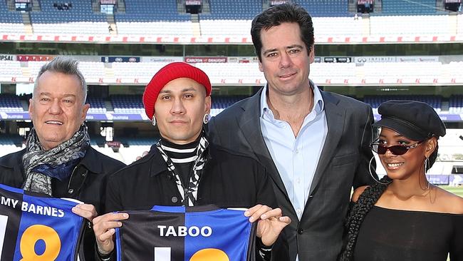 McLachlan with Jimmy Barnes and the Black Eyed Peas. Picture: Getty