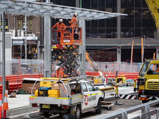 Sydney’s light rail project has been enormously disruptive to workers and businesses in the CBD. Picture: Julian Andrews