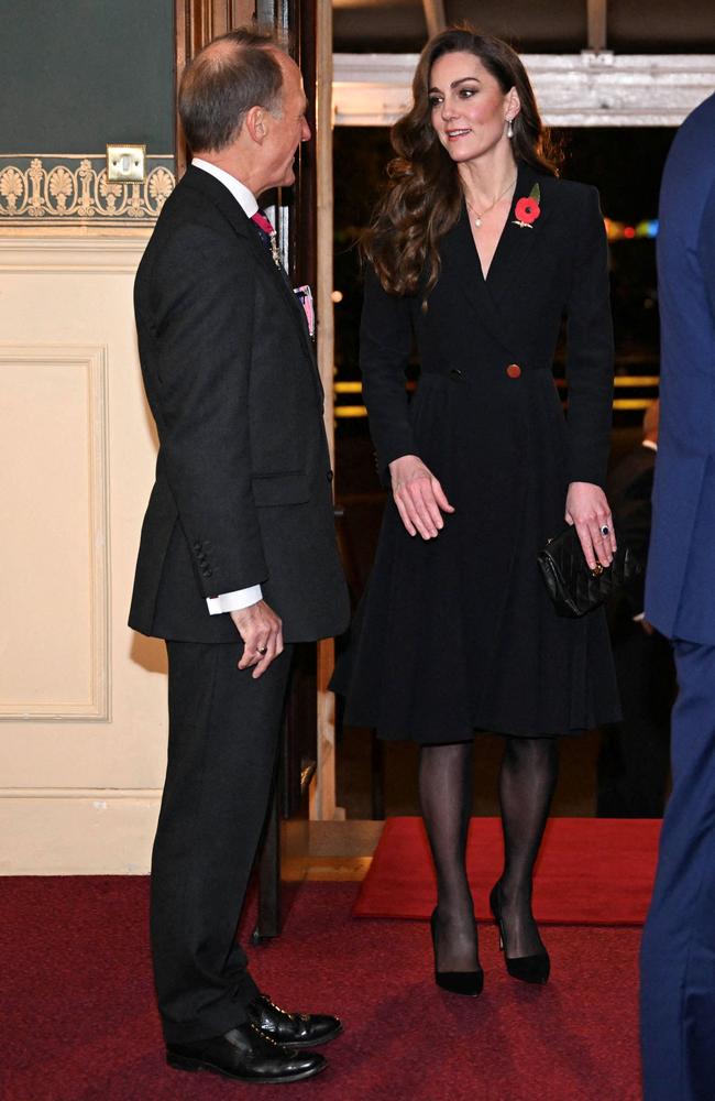 Princess Catherine at the Royal British Legion Festival of Remembrance ceremony at Royal Albert Hall. Picture: AFP