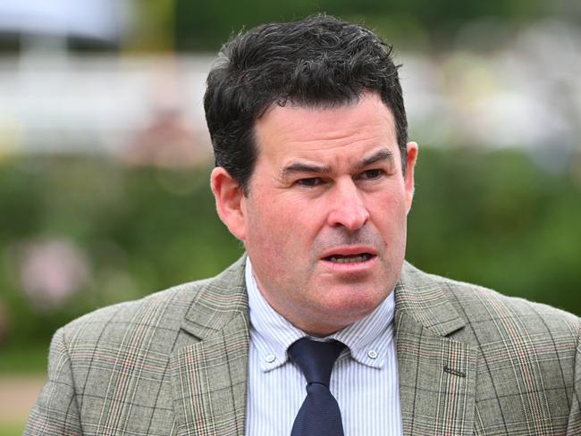 MELBOURNE, AUSTRALIA - APRIL 25: Trainer Henry Dwyer is seen during Anzac Day Melbourne Racing at Flemington Racecourse on April 25, 2025 in Melbourne, Australia. (Photo by Vince Caligiuri/Getty Images)