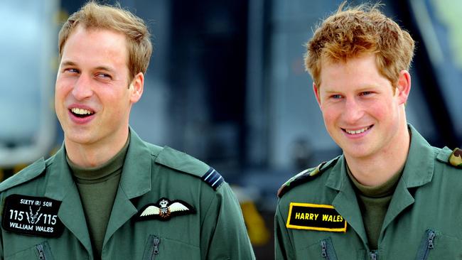 Prince William and Prince Harry at RAF (Royal Air Force) Shawbury in 2009. Picture: Paul Ellis/AFP