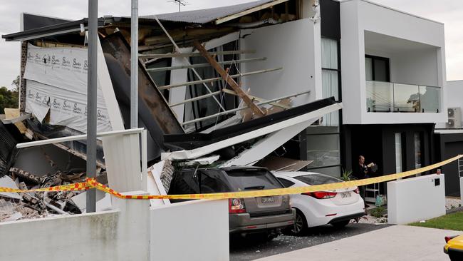 A family is lucky to be alive after their home collapsed overnight. Picture: NCA NewsWire/Damian Shaw