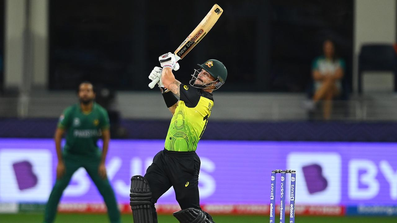 Matthew Wade hits out during the T20 World Cup semi-final. Picture: Getty Images