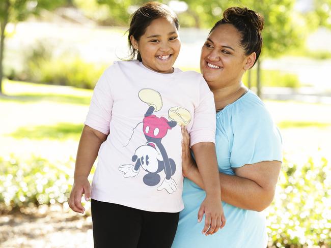 Jasmine and her eight-year-old daughter Dion, from Bungarribee, who have a family history of diabetes, have gone through the Go4Fun program. Picture: Justin Lloyd