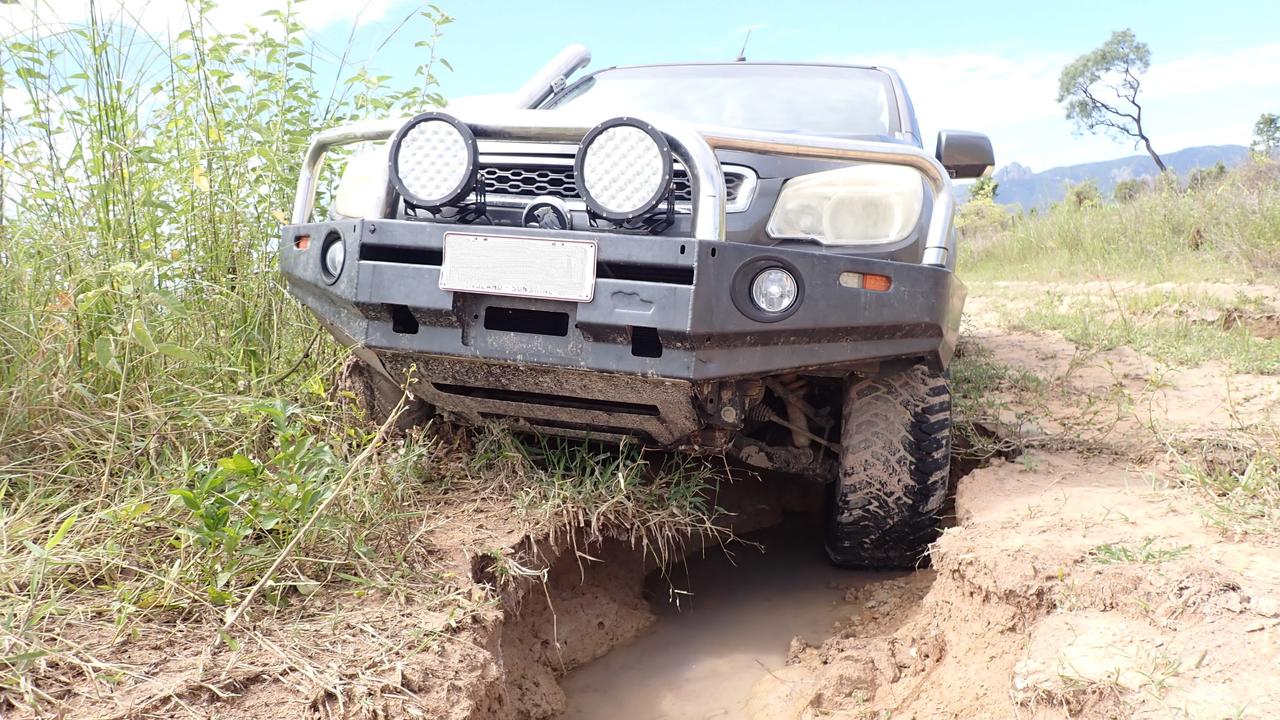 The cars had illegally driven in a protected area of Pinnacles Reserve at Gumlow near Townsville. Picture: QPWS