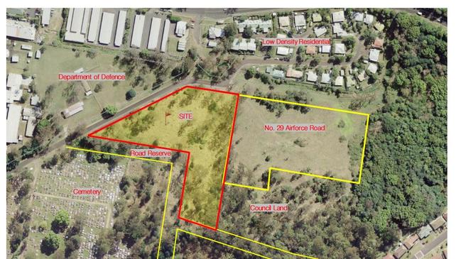 Aerial shot of the site of the proposed development in East Lismore. Picture: Avenue Studios.