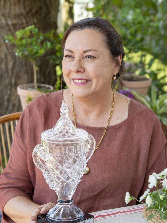 Leisa Rossignol in her Chronicle Garden Competition winning garden, designed and made with her husband Serge Rossignol. Picture: Nev Madsen.