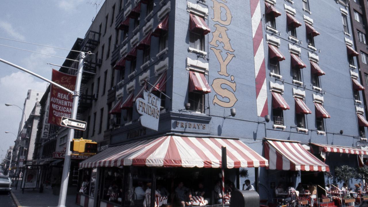 A view of the exterior of the original TGI Friday's restaurant located at the corner of 63rd Street and First Ave in 1976 in New York City, New York. (Photo by Donaldson Collection/Michael Ochs Archives/Getty Images)