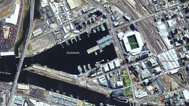 The Docklands as it appeared from above in 2015.