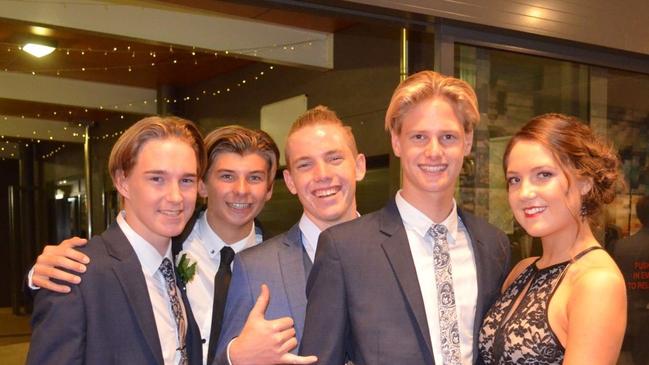 Lleyton Bartlett (middle) pictured with friends at Immanuel Lutheran College.