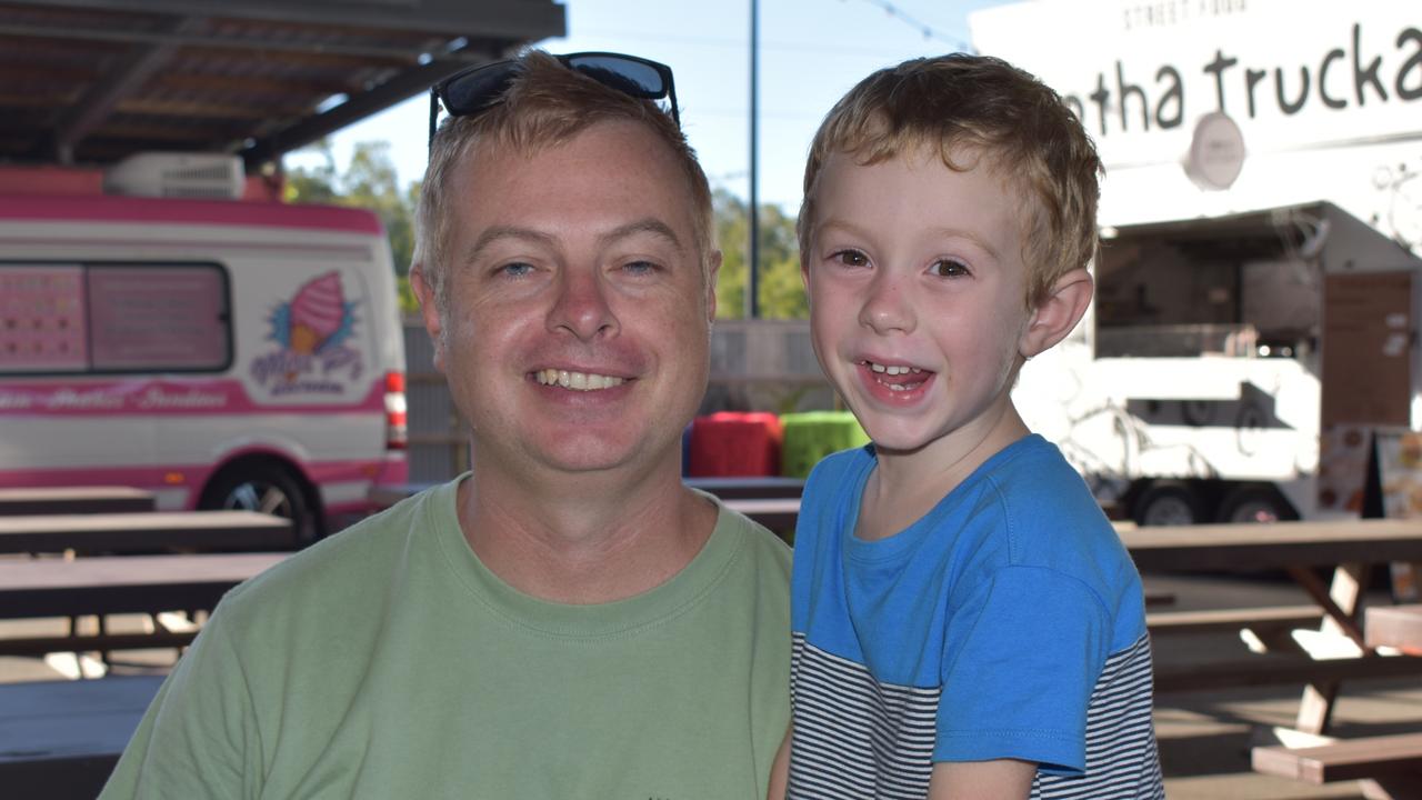 Steve and Ryan Palmer at The Station's opening night.