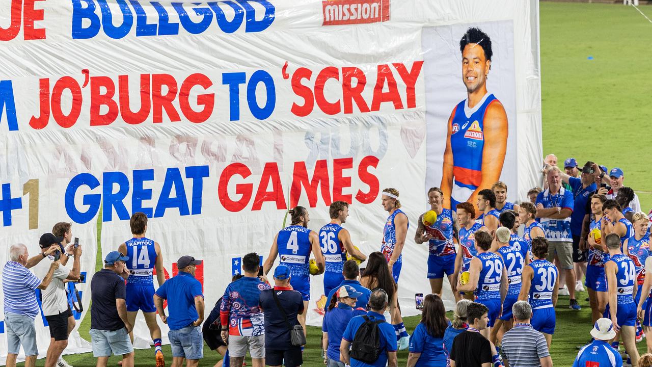 Gold Coast Suns v Western Bulldogs 2025 AFL match at TIO Stadium. Picture: Pema Tamang Pakhrin