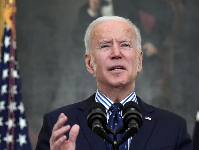 US President Joe Biden speaks on the passage of the American Rescue Plan, a $US1.9 trillion bill to help the US economy recover from the pandemic. Picture: AFP