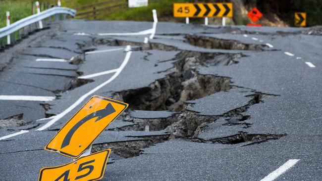 The November earthquake that hit Kaikoura. Picture: AFP/Marty Melville