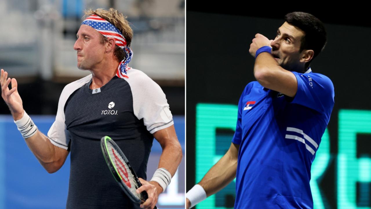 Tennys Sandgren and Novak Djokovic