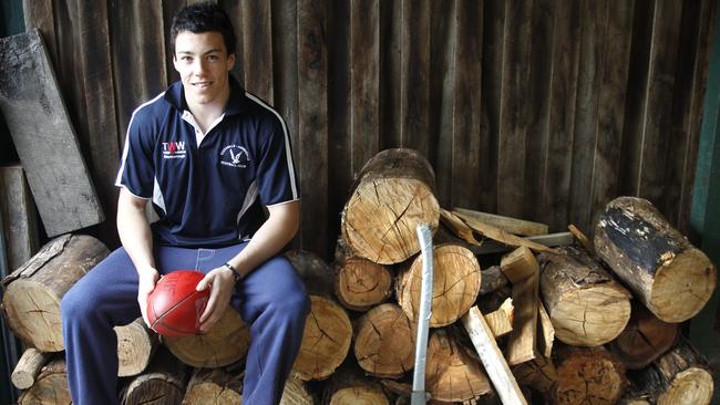 A long way from the corporate world. A teenage Dylan Shiel after being signed by GWS.