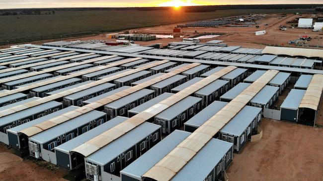 Transgrid have built a series of camps for employees working on the national electricity grid in rural area. Picture: Toby Zerna