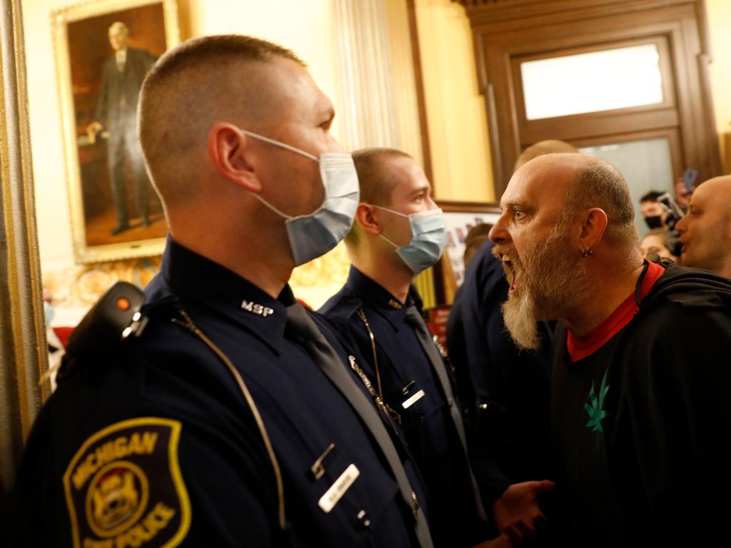 The plot came after militia groups stormed the Michigan State Capitol building in April 2020. Picture: Jeff Kowalsky / AFP