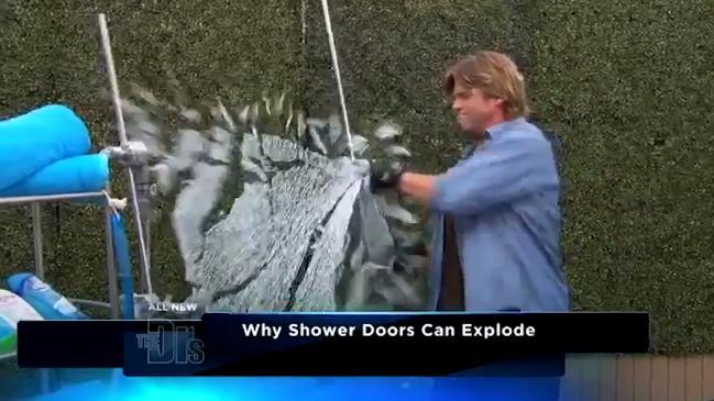 Cracks may cause glass shower door to explode