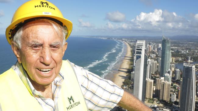 Harry Triguboff atop the 76-floor Ocean tower.