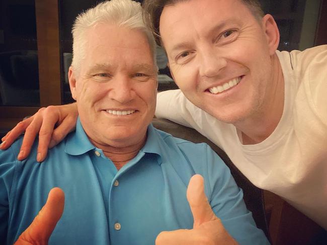 The selfie Brett Lee and Dean Jones sent to Elton John. Picture: Instagram/@eltonjohn