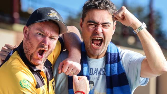 NEWS ADVSturt tragic David Penberthy and Glenely No.1 ticket holder Andrew 'Cosi' Costello. Image/Russell Millard Photography