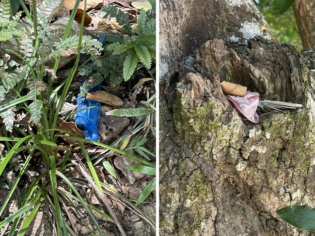 Two condoms were visible on the beach near the water, which Proper Good Vibes’ CEO said they clean almost every day.