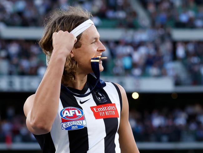 Ginnivan’s last match as a Magpie was the Grand Final. Picture: Dylan Burns/AFL Photos via Getty Images