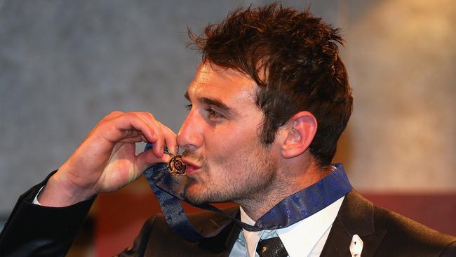 Jobe Watson believes he is still the 2012 Brownlow medallist, despite the AFL’s decision to strip him of the award in the wake of the Essendon supplements saga. Picture: Getty Images