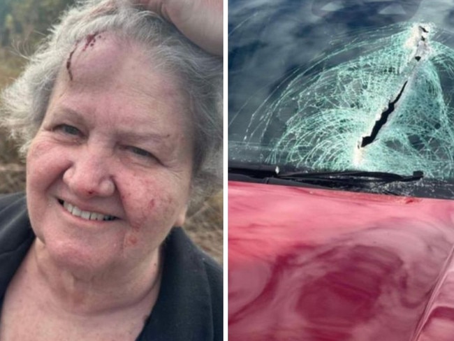 Queensland woman hospitalised after metal smashes car windshield on highway