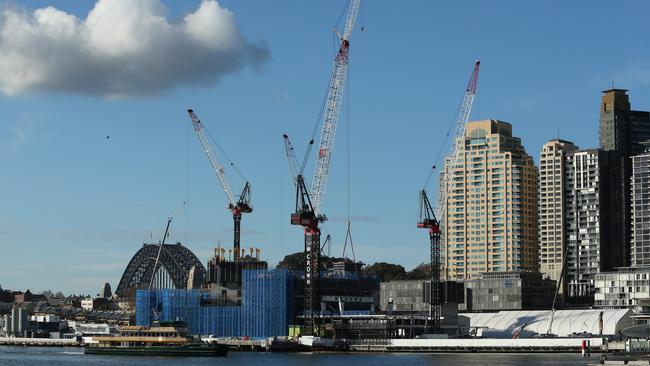 The Barangaroo development from Darling Island in Pyrmont. Picture: Tim Hunter.