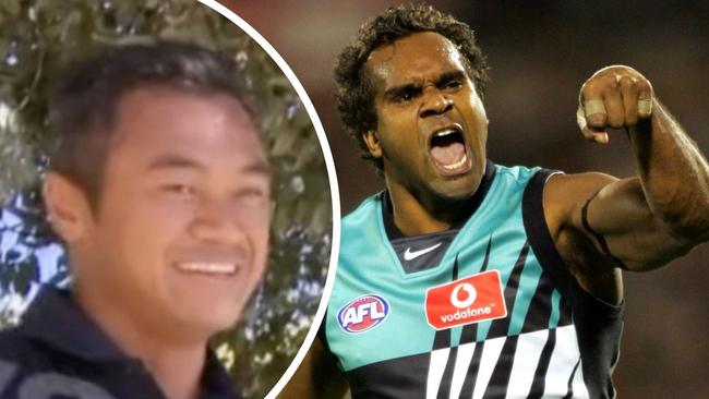 Sangha Chau has gained hero status after vision emerged of a perfectly executed hip-and-should bump - a type of hit one of his football idols former footballer Byron Pickett was famous for.