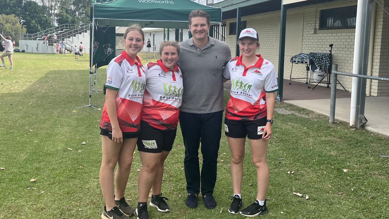 Tiana Watkins, Lexi Pardo, Shane Watson and Bree Puntigam (left to right) Picture: David Bonaddio