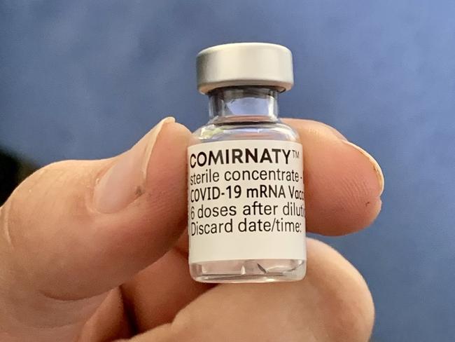 Pfizer vaccine in vials at CQUniversity's Mackay city campus where a new vaccination hub has been set up. Generic, covid, jab, vaccine, Pfizer, covid Mackay, coronavirus. Picture: Rae Wilson