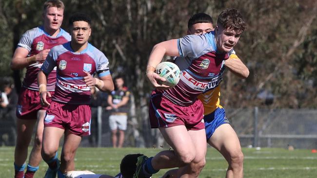 Blake Metcalfe evades the Patrician Brothers Blacktown defence. Pic: Richard Dobson