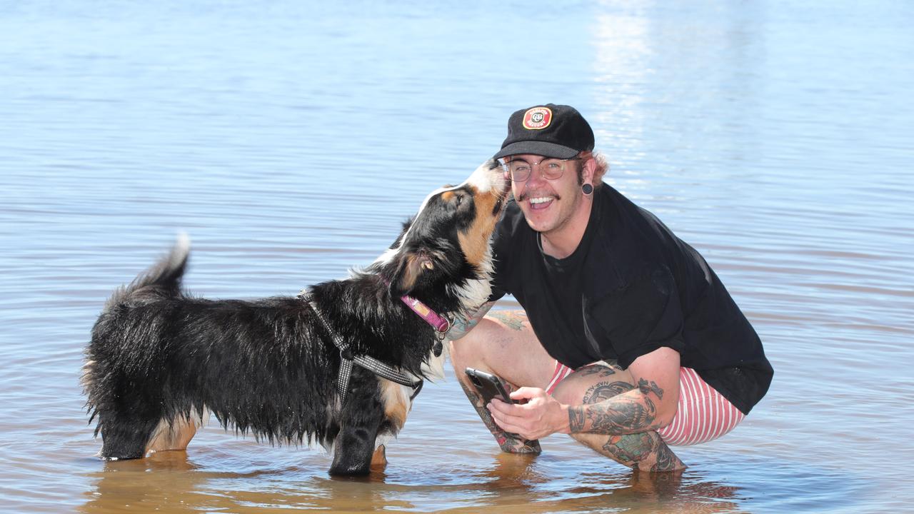 Riley Norton with dog Charlie from Beenleigh. Picture Glenn Hampson