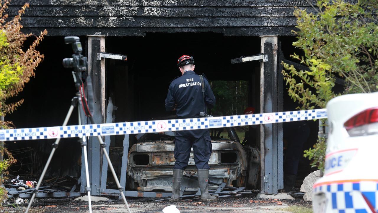 Fire investigators at the scene of the 2020 house fire. Picture: Sarah Marshall