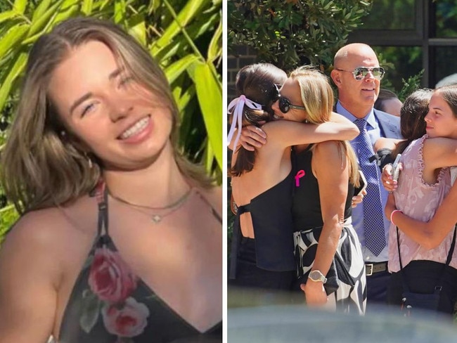 Family and friends of Holly Morton-Bowles, who died after suspected methanol poisoning during a trip to Laos, have paid tribute to the Aussie teenager at a touching memorial service at her high school.