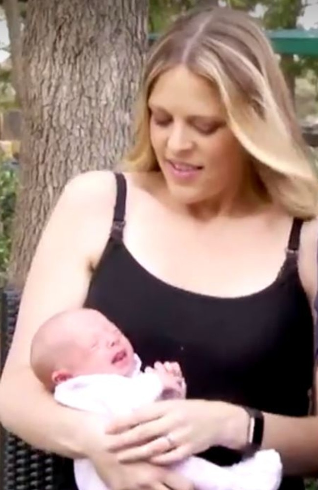 “Do you want to be our embryo’s mummy and daddy?” the text message said: Cathie Thomas with baby Hannah. Picture: Channel 9