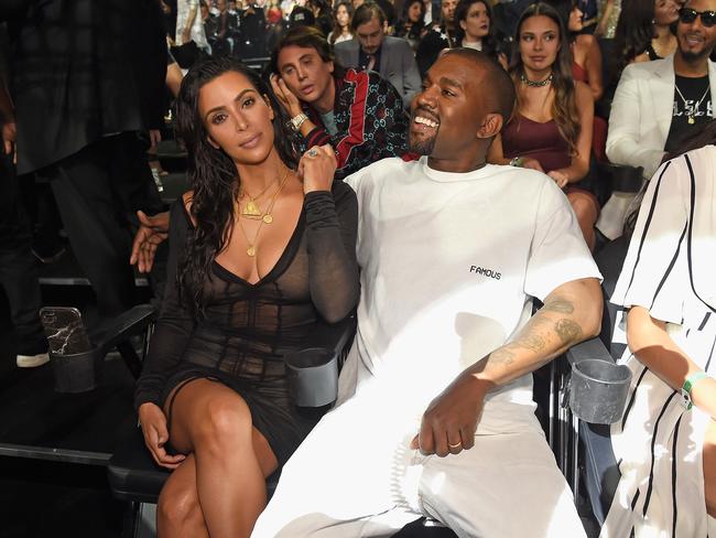 Kim Kardashian West and Kanye West sit in the audience at the 2016 MTV Video Music Awards at Madison Square Garden on August 28, 2016 in New York City. Picture: Getty